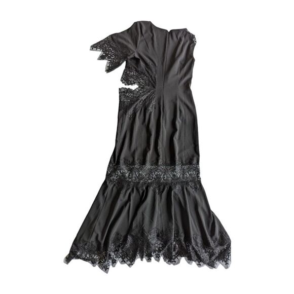 Anthropologie Asymmetrical Lace Maxi Slip Dress XS NWT | Modern Romantic Goth - Picture 7 of 15